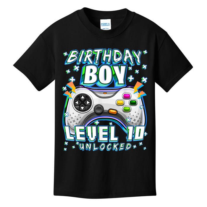 Level 10 Unlocked Video Game 10th Birthday Gamer Boys TShirt Kids T-Shirt