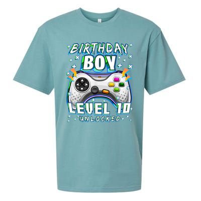 Level 10 Unlocked Video Game 10th Birthday Gamer Boys TShirt Sueded Cloud Jersey T-Shirt