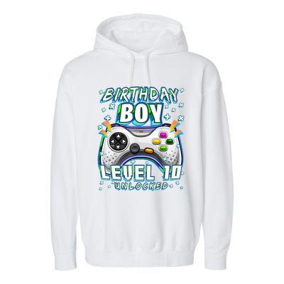 Level 10 Unlocked Video Game 10th Birthday Gamer Boys TShirt Garment-Dyed Fleece Hoodie