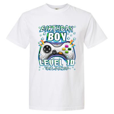 Level 10 Unlocked Video Game 10th Birthday Gamer Boys TShirt Garment-Dyed Heavyweight T-Shirt