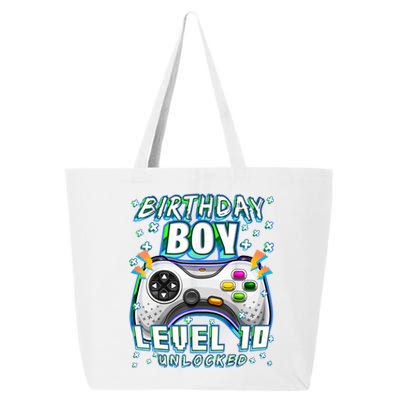 Level 10 Unlocked Video Game 10th Birthday Gamer Boys TShirt 25L Jumbo Tote