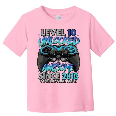 Level 10 Unlocked Awesome Since 2013 10th Birthday Gaming Toddler T-Shirt