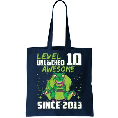 Level 10 Unlocked Awesome Since 2013 10th Birthday Gaming Tote Bag