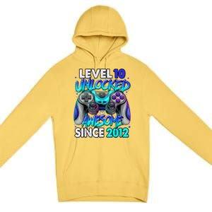 Level 10 Unlocked Awesome Since 2012 10th Birthday Premium Pullover Hoodie