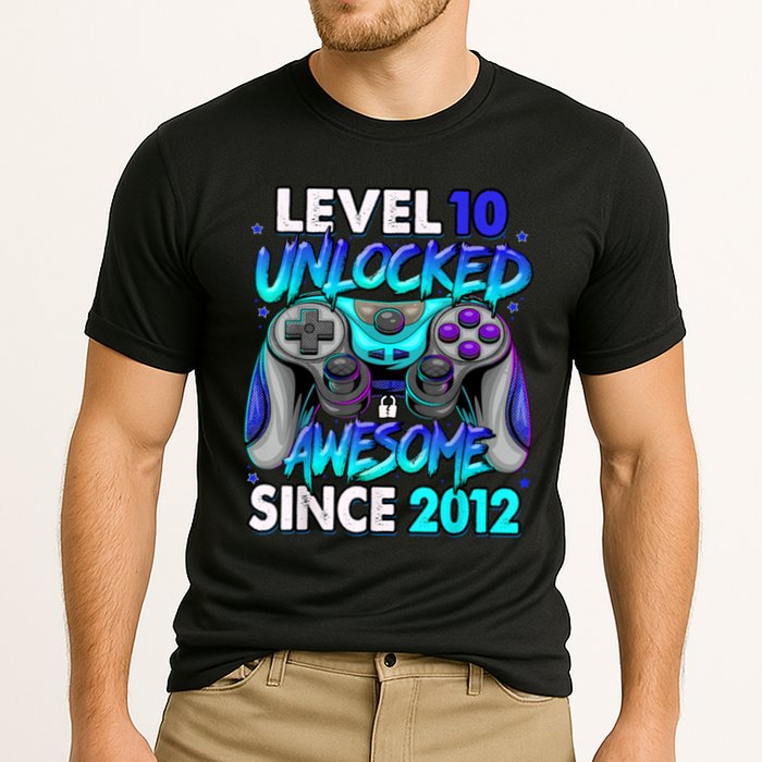 Level 10 Unlocked Awesome Since 2012 10th Birthday Cooling Performance Crew T-Shirt