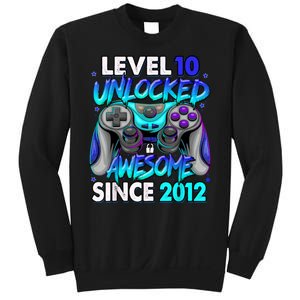 Level 10 Unlocked Awesome Since 2012 10th Birthday Sweatshirt