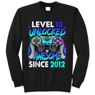 Level 10 Unlocked Awesome Since 2012 10th Birthday Sweatshirt