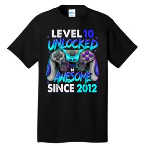 Level 10 Unlocked Awesome Since 2012 10th Birthday Tall T-Shirt