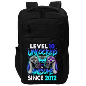 Level 10 Unlocked Awesome Since 2012 10th Birthday Impact Tech Backpack