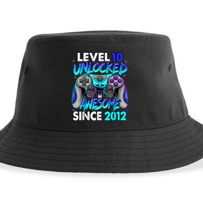 Level 10 Unlocked Awesome Since 2012 10th Birthday Sustainable Bucket Hat