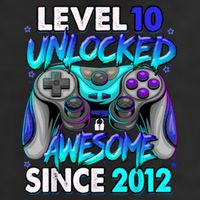 Level 10 Unlocked Awesome Since 2012 10th Birthday Adult Drive Performance Visor