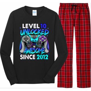 Level 10 Unlocked Awesome Since 2012 10th Birthday Long Sleeve Pajama Set