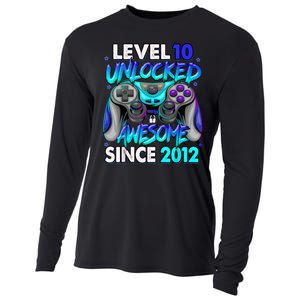 Level 10 Unlocked Awesome Since 2012 10th Birthday Cooling Performance Long Sleeve Crew