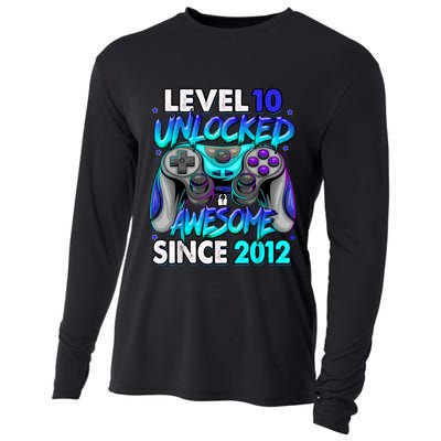 Level 10 Unlocked Awesome Since 2012 10th Birthday Cooling Performance Long Sleeve Crew
