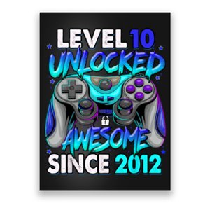 Level 10 Unlocked Awesome Since 2012 10th Birthday Poster