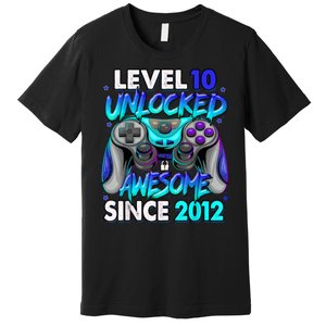 Level 10 Unlocked Awesome Since 2012 10th Birthday Premium T-Shirt