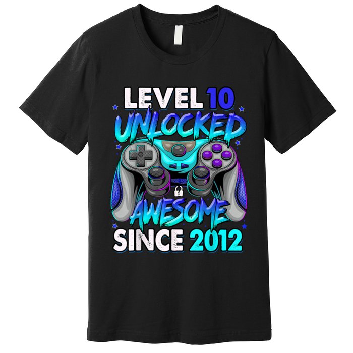 Level 10 Unlocked Awesome Since 2012 10th Birthday Premium T-Shirt