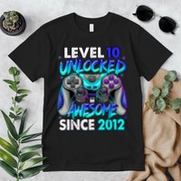 Level 10 Unlocked Awesome Since 2012 10th Birthday Premium T-Shirt
