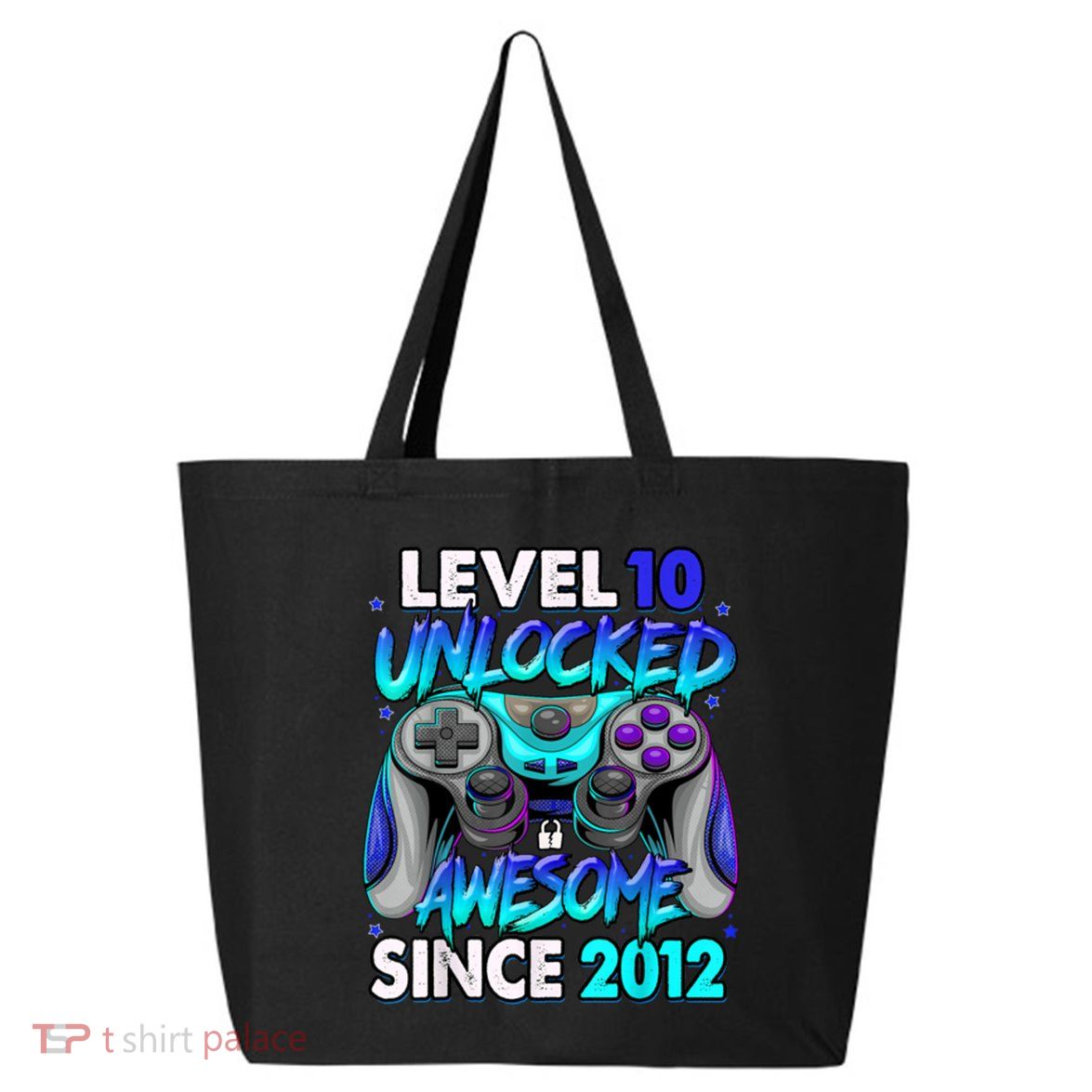 Level 10 Unlocked Awesome Since 2012 10th Birthday 25L Jumbo Tote