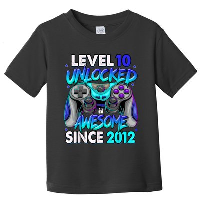Level 10 Unlocked Awesome Since 2012 10th Birthday Toddler T-Shirt