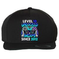 Level 10 Unlocked Awesome Since 2012 10th Birthday Wool Snapback Cap