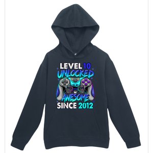 Level 10 Unlocked Awesome Since 2012 10th Birthday Urban Pullover Hoodie