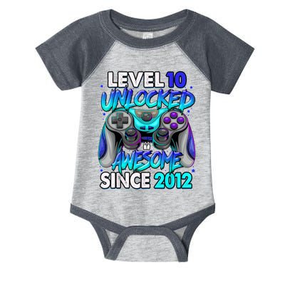 Level 10 Unlocked Awesome Since 2012 10th Birthday Infant Baby Jersey Bodysuit