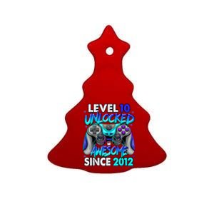 Level 10 Unlocked Awesome Since 2012 10th Birthday Ceramic Tree Ornament