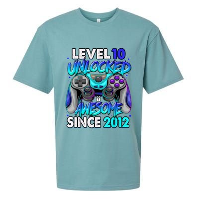 Level 10 Unlocked Awesome Since 2012 10th Birthday Sueded Cloud Jersey T-Shirt