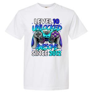 Level 10 Unlocked Awesome Since 2012 10th Birthday Garment-Dyed Heavyweight T-Shirt