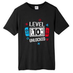 Level 10 Unlocked Birthday, 10th Birthday Boy Gamer, 10 Years Old Gamer Tall Fusion ChromaSoft Performance T-Shirt