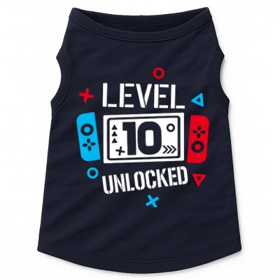 Level 10 Unlocked Birthday, 10th Birthday Boy Gamer, 10 Years Old Gamer Doggie Tank