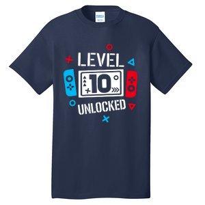 Level 10 Unlocked Birthday, 10th Birthday Boy Gamer, 10 Years Old Gamer Tall T-Shirt