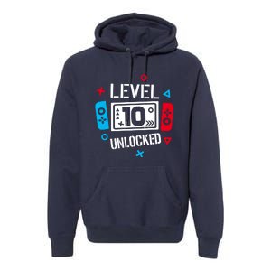 Level 10 Unlocked Birthday, 10th Birthday Boy Gamer, 10 Years Old Gamer Premium Hoodie