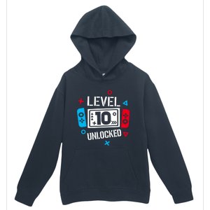 Level 10 Unlocked Birthday, 10th Birthday Boy Gamer, 10 Years Old Gamer Urban Pullover Hoodie