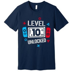 Level 10 Unlocked Birthday, 10th Birthday Boy Gamer, 10 Years Old Gamer Premium T-Shirt