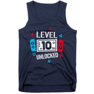 Level 10 Unlocked Birthday, 10th Birthday Boy Gamer, 10 Years Old Gamer Tank Top