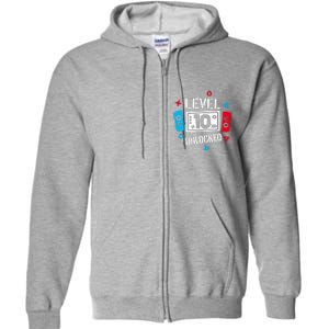 Level 10 Unlocked Birthday, 10th Birthday Boy Gamer, 10 Years Old Gamer Full Zip Hoodie