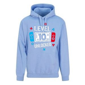 Level 10 Unlocked Birthday, 10th Birthday Boy Gamer, 10 Years Old Gamer Unisex Surf Hoodie