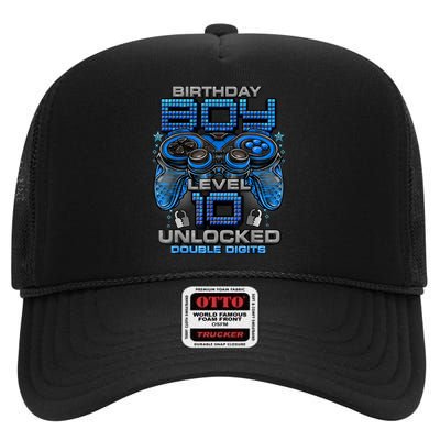 Level 10 Unlocked Awesome Since 2013 10th Birthday Gaming High Crown Mesh Back Trucker Hat