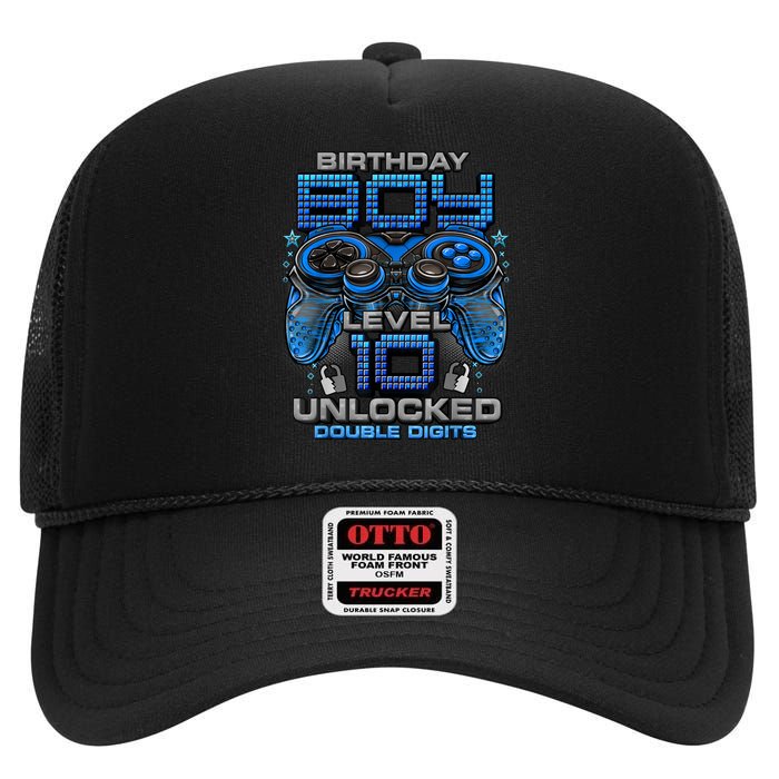 Level 10 Unlocked Awesome Since 2013 10th Birthday Gaming High Crown Mesh Back Trucker Hat