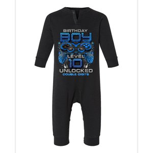 Level 10 Unlocked Awesome Since 2013 10th Birthday Gaming Infant Fleece One Piece