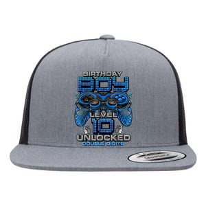 Level 10 Unlocked Awesome Since 2013 10th Birthday Gaming Flat Bill Trucker Hat