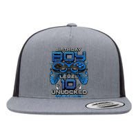 Level 10 Unlocked Awesome Since 2013 10th Birthday Gaming Flat Bill Trucker Hat