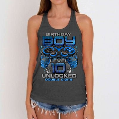 Level 10 Unlocked Awesome Since 2013 10th Birthday Gaming Women's Knotted Racerback Tank