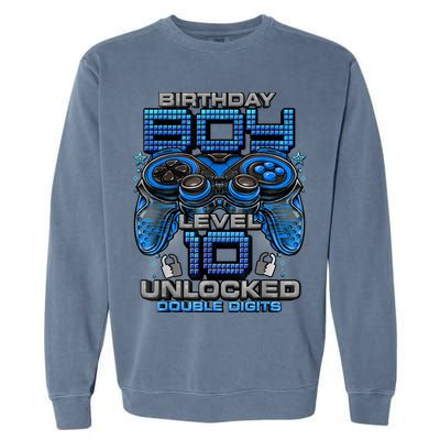 Level 10 Unlocked Awesome Since 2013 10th Birthday Gaming Garment-Dyed Sweatshirt