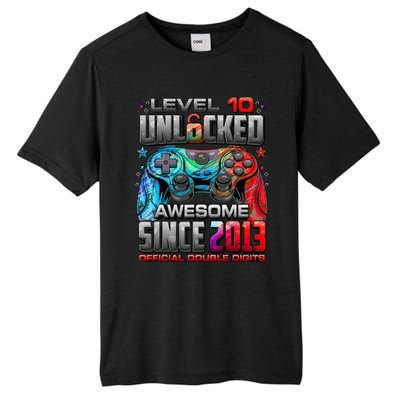 Level 10 Unlocked Awesome Since 2013 10th Birthday Gaming Tall Fusion ChromaSoft Performance T-Shirt