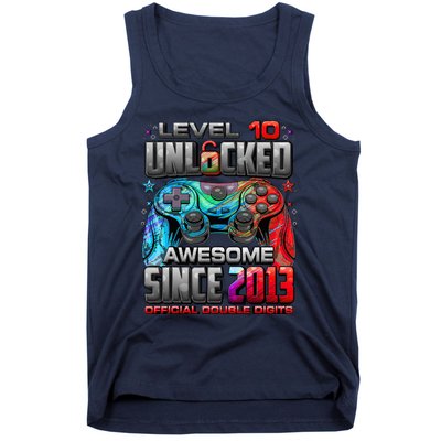 Level 10 Unlocked Awesome Since 2013 10th Birthday Gaming Tank Top