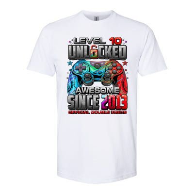 Level 10 Unlocked Awesome Since 2013 10th Birthday Gaming Softstyle CVC T-Shirt