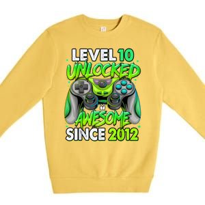 Level 10 Unlocked Awesome 2012 Video Game 10th Birthday Premium Crewneck Sweatshirt